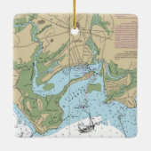 Clinton CT Nautical Chart Keramikornament (Rückseite)