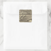 Clinton-Feuer-Ziegelstein-Arbeits-Andersons Quadratischer Aufkleber (Tasche)