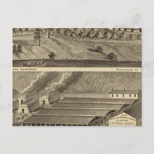 Clinton Fire Brick Works Andersons Landing Postkarte (Vorderseite)