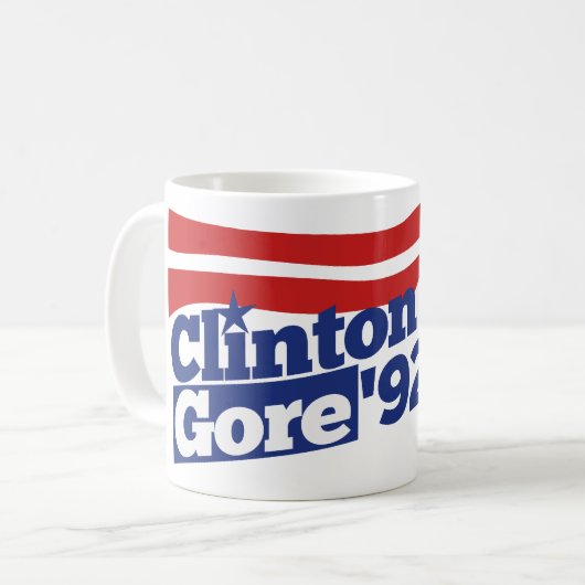 Clinton Gore 92 retro 90s bill clinton al gore Kaffeetasse (Vorderseite Links)
