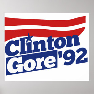 Clinton Gore 92 Retro-Politik Poster