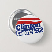 Clinton Gore 92 Retropolitik Button (Vorne & Hinten)