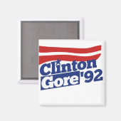 Clinton Gore 92 Retropolitik Magnet (Vorderseite/Rückseite)