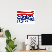 Clinton Gore 92 Retropolitik Poster (Heimbüro)
