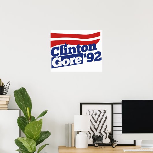 Clinton Gore 92 Retropolitik Poster (Heimbüro)