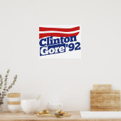 Clinton Gore 92 Retropolitik Poster (Küche)
