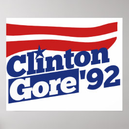 Clinton Gore 92 Retropolitik Poster
