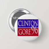 Clinton Gore 96 Distressed Design Button (Vorne & Hinten)