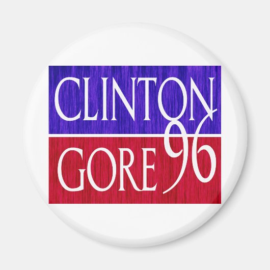 Clinton Gore 96 gestörtes Design Magnet (Vorne)