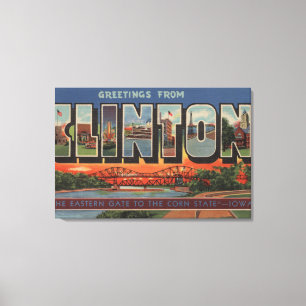 Clinton, IowaLarge Buchstabe ScenesClinton, IA Leinwanddruck