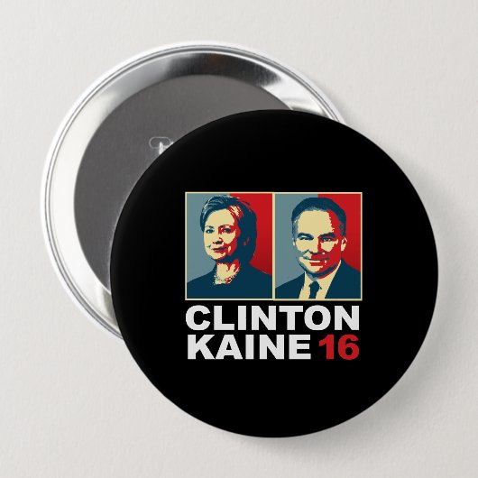 Clinton Kaine 16 - Posterized -- Button (Vorne & Hinten)