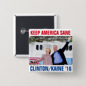 Clinton/Kaine 2016 Button (Vorne & Hinten)