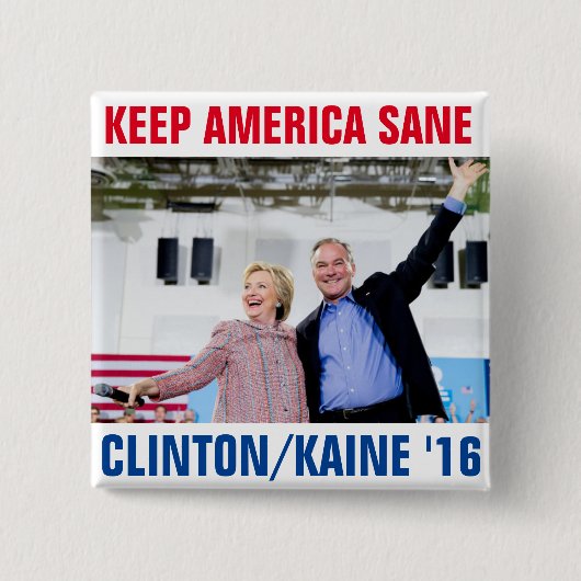 Clinton/Kaine 2016 Button (Vorderseite)