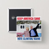 Clinton/Kaine 2016 Button (Vorne & Hinten)