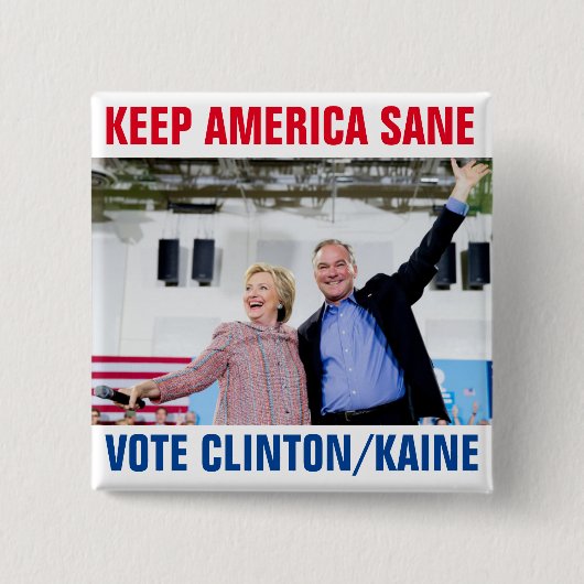 Clinton/Kaine 2016 Button (Vorderseite)