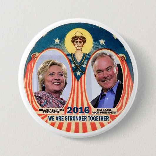 Clinton/Kaine 2016 Button (Vorderseite)