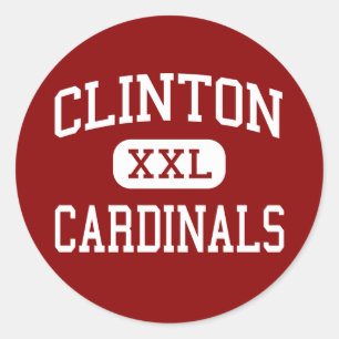 Clinton - Kardinal - Hoch - Clinton Missouri Runder Aufkleber