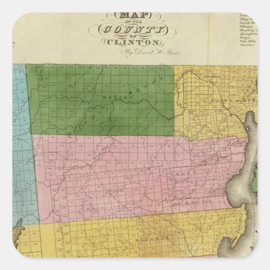 Clinton Landkreis Quadratischer Aufkleber (Vorderseite)