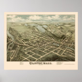 Clinton, MA Panoramic Map - 1876 Poster (Vorne)