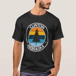 Clinton Nebraska NE USA City Pride Retro Sunset T-Shirt