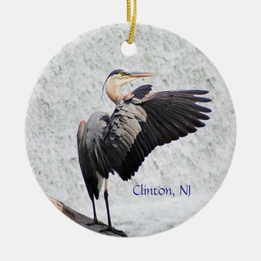 Clinton, NJ Great Blue Heron Keramik Ornament (Vorne)