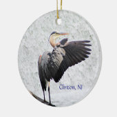 Clinton, NJ Great Blue Heron Keramik Ornament (Links)