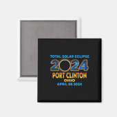 Clinton Ohio Eclipse 2024 Gesamtsolarzellen Magnet (Vorderseite/Rückseite)