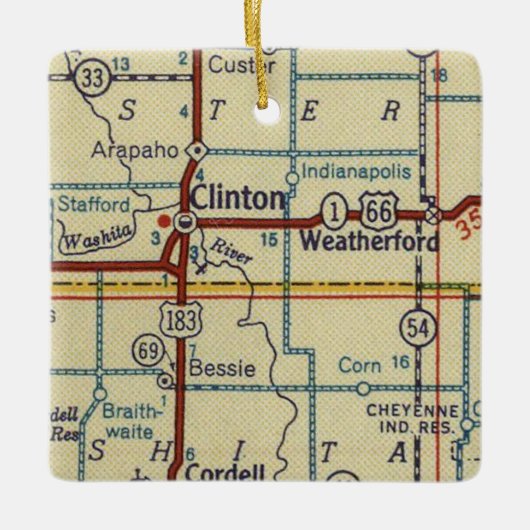Clinton Oklahoma Keramikornament (Vorderseite)