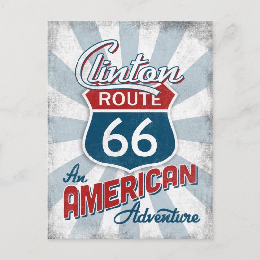 Clinton Route 66 Vintag America Oklahoma Postkarte (Vorderseite)