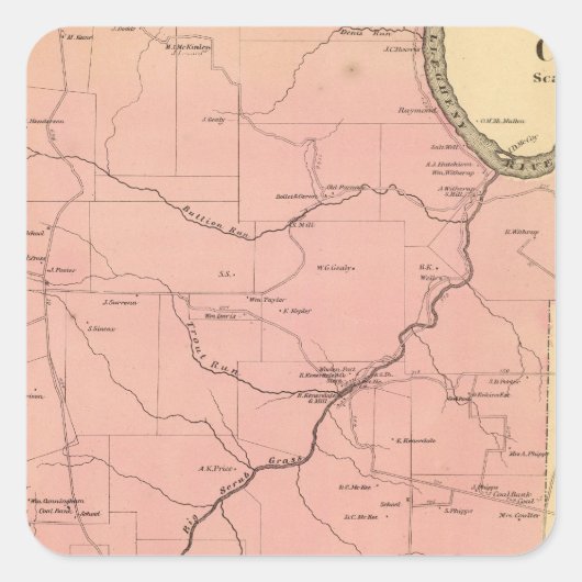 Clinton Township Quadratischer Aufkleber (Vorderseite)