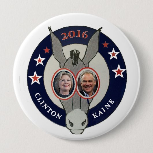 Clinton und Kaine Button (Vorderseite)