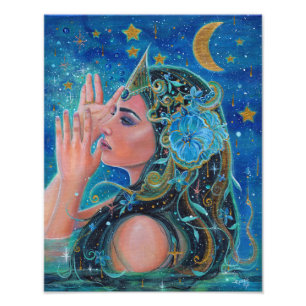 Clio Mermaid mit Goldakzenten von Renee Lavoie Fotodruck