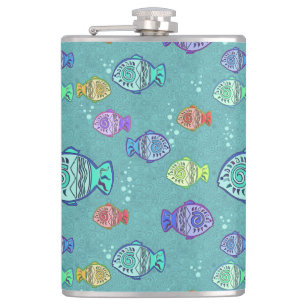 Clip Art Fish Muster + Ihre Ideen Flachmann