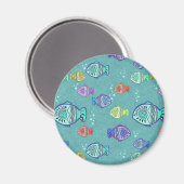 Clip Art Fish Muster + Ihre Ideen Magnet (Vorderseite/Rückseite)