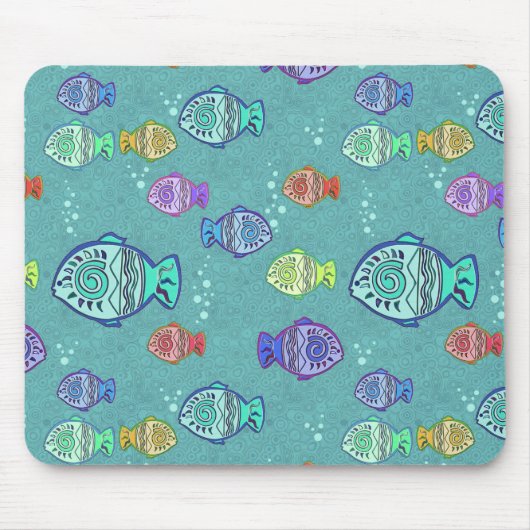 Clip Art Fish Muster + Ihre Ideen Mousepad (Vorne)