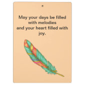 Clip Board Boho Hat Girl Klemmbrett (Rückseite)