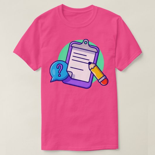 Clip-Board-Papier und Stift T-Shirt (Design vorne)