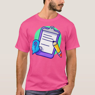 Clip-Board-Papier und Stift T-Shirt