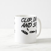Clip Dip Sip Funny Cigar Cutter Cognac Kaffeetasse (VorderseiteRechts)
