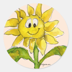 Clipart-Aufkleber für Sonnenblumen 2 Runder Aufkleber