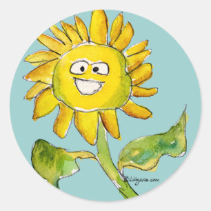 Clipart-Aufkleber für Sonnenblumen Runder Aufkleber
