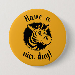 Clipart Zebra, Einen schönen Tag! Gelber Knopf Button