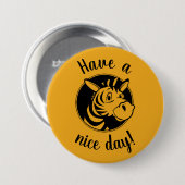 Clipart Zebra, Have hat Nizza! Yellow Button (Vorne & Hinten)