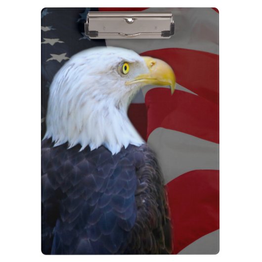 Clipboard/American Bald Adler mit Flagge Klemmbrett (Vorderseite)