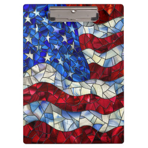 Clipboard "American Flag Stected Glass" Klemmbrett