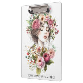 Clipboard Frauen mit Rosenkranz Klemmbrett (Links)