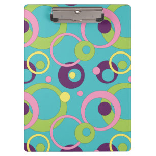 Clipboard "Funky Blue Circles" Klemmbrett
