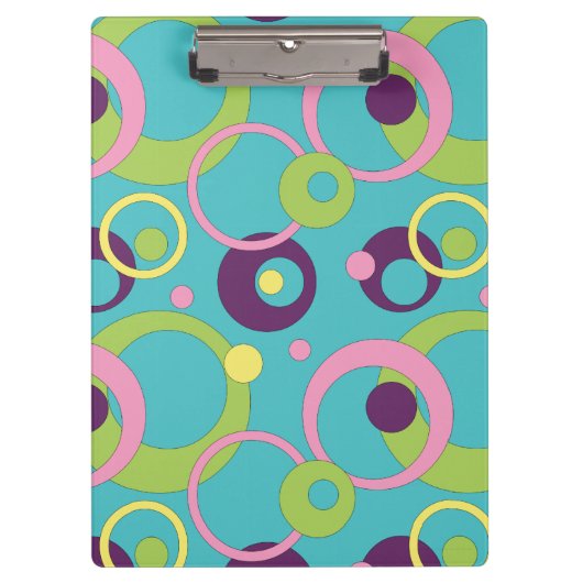 Clipboard "Funky Blue Circles" Klemmbrett (Vorderseite)