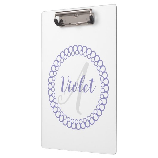 Clipboard für das lila dekorative Circle Monogramm Klemmbrett (Links)