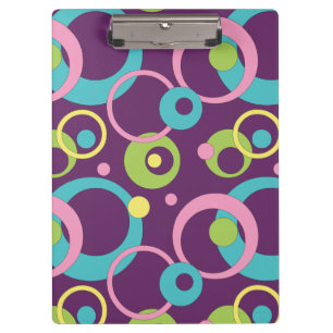 Clipboard für Funky Lila Circles Klemmbrett